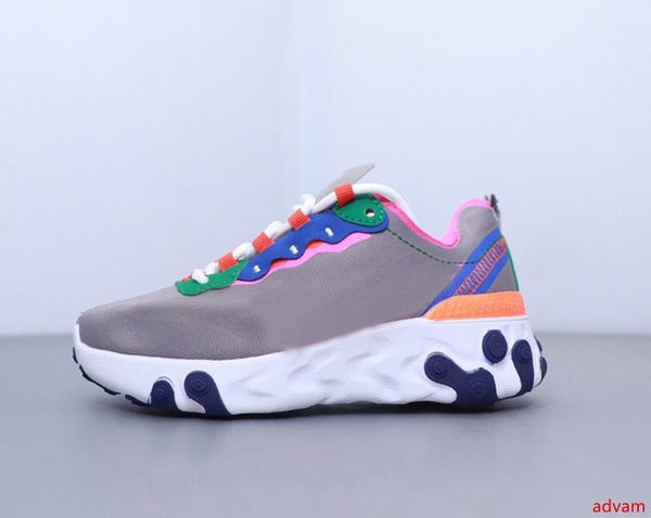 

2019 new react element 87 55 blue soles trainer children running shoes boy girl youth kid sport sneaker size 28-35