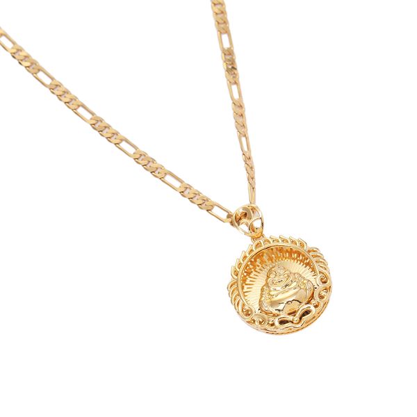 

buddhism necklace for women men gold color maitreya buddha pendant necklace jewelry god bless you, Silver