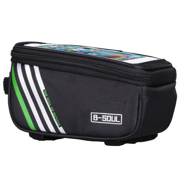 

b-soul 1pc открытый велосипед велоспорт велосипед рама передняя труба водонепроницаемый прочный мобильный телефон сумка черный