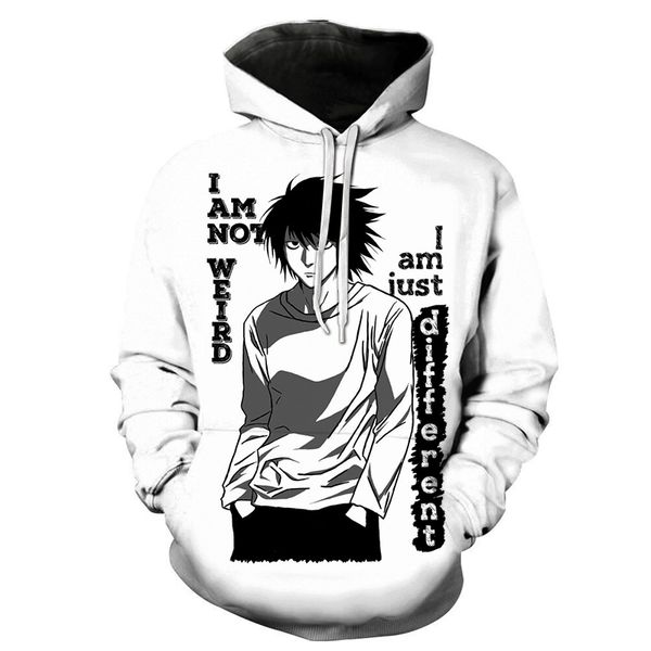 

men's hoodies & sweatshirts fashion 3d print funny style pullover sleeve streetwear sweatshirt hoodie, Black
