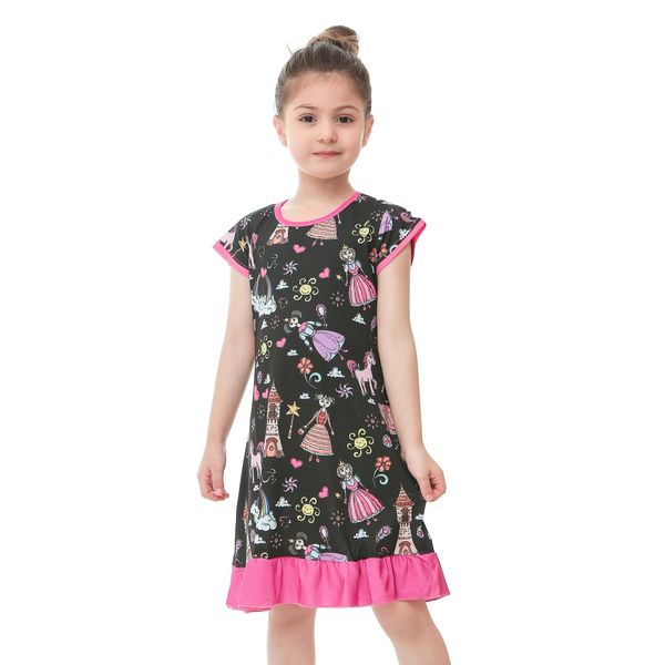 

new fashion girls princess children spandex night dress kids nightgowns girls clothes pajamas sleeping dress for 2-10years, Blue;red