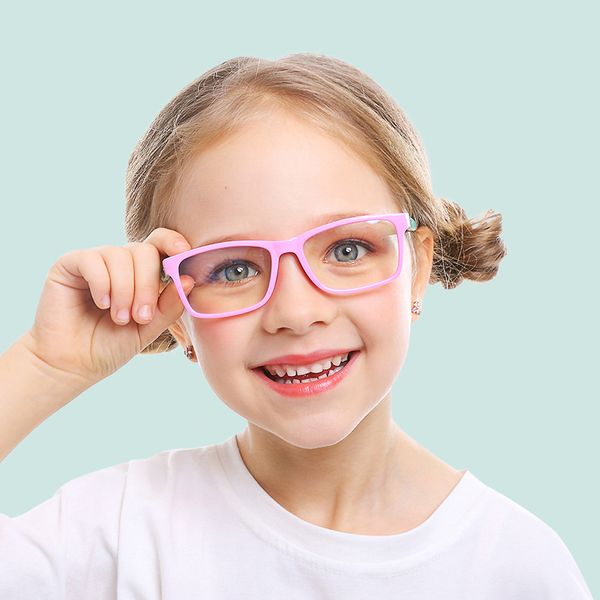 

rectangle blue light glasses kids clear computer glasses gaming transparent eyewear frame colorful comfort anti blue ray, White;black