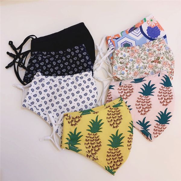 

2020 hotsell pineapple printed mask 3d трехмерные звездные модели дышащие пылезащитные маски для женщин мужчин ежедневные хлопчатобумажные з, Red;brown