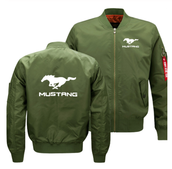 

2020 mens flying jacket wintter warm slim fit pilot jacket men mustang car logo sweatshirt hip hop harajuku male clothing g