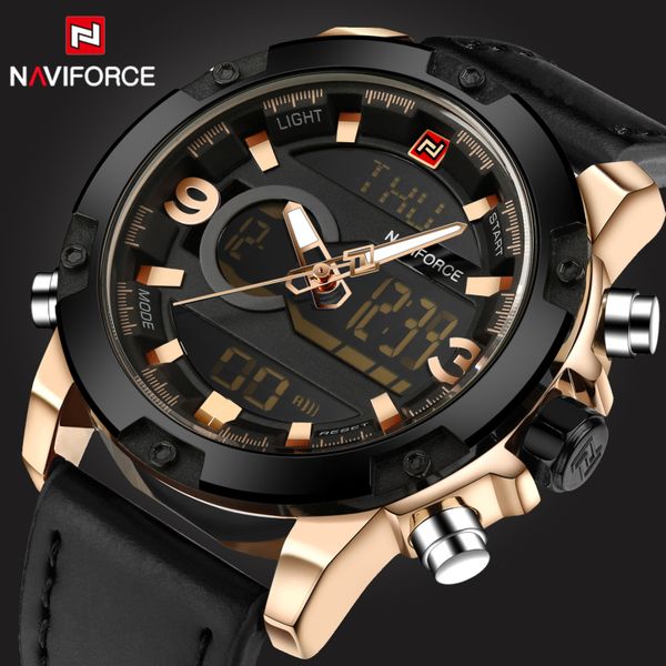 

watches men naviforce brand men sport watches men's quartz clock man casual waterproof wrist watch relogio masculino, Slivery;brown