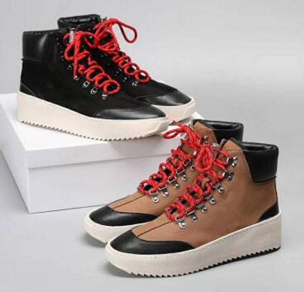 

2019 fear of god military sneakers men designer shoes boots autumn winter outdoor army boots hight mens boots 38-46, Black