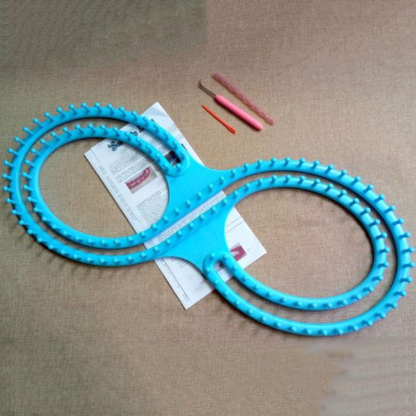 

2 colors afghan loom knitting board tool with 3 projects for sweater socks home sewing handwork kit crafts tools sewing tools, Black