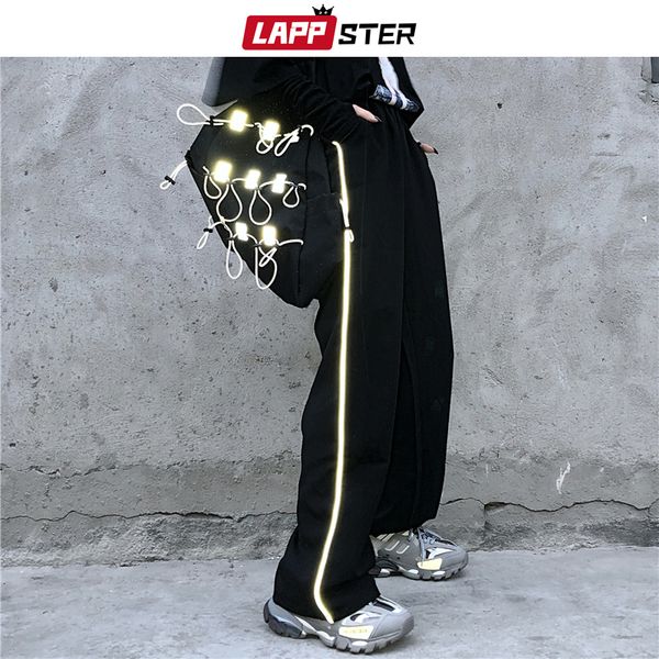 

lappster men streetwear reflective harem pants 2020 mens korean sweatpants male cotton black hip hop harajuku joggers pants