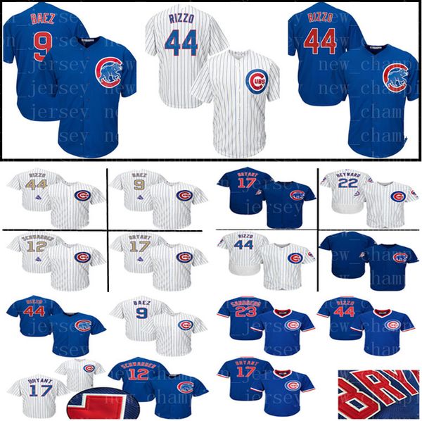 

Men's Chicago Jersey Cubs 44 Anthony Rizzo 17 Kris Bryant 9 Javier Baez 12 Kyle Schwarber 23 Ryne Sandberg Baseball Jerseys