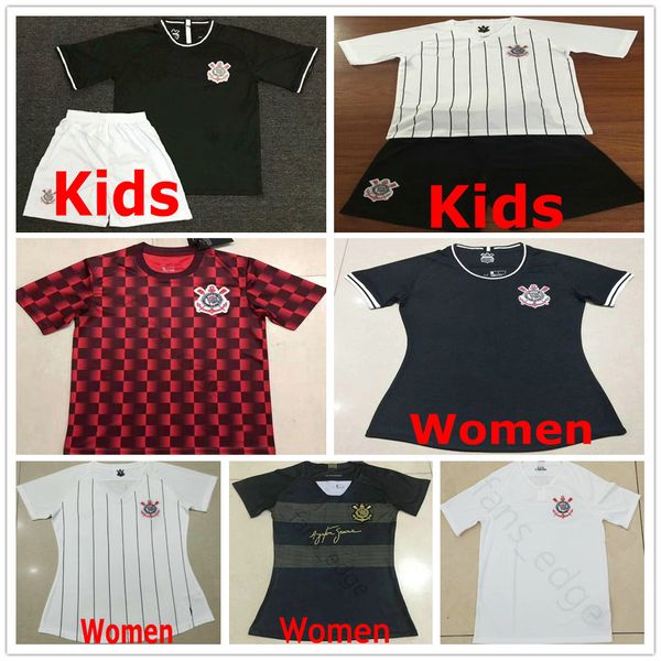 

2019 2020 paulista soccer jerseys romero clayton pablo m.gabriel custom home away women kids black white blur football shirts, Black;yellow