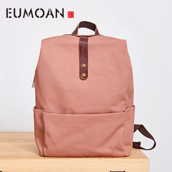 

eumoan backpack female british wind travel trend canvas backpack casual campus high school university birthday korean school bag