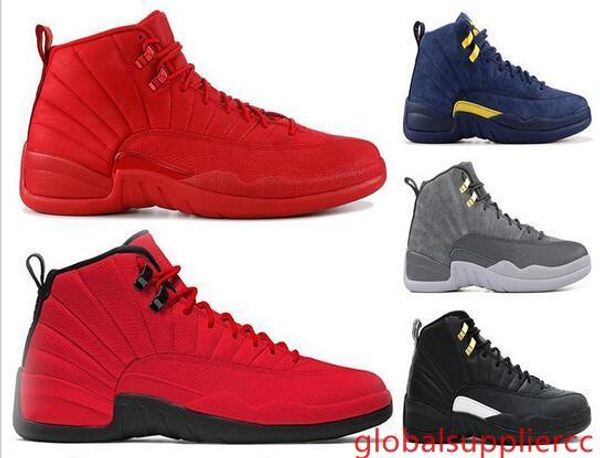 

jumpman xii gym red bulls vachetta tan navy michigan sports basketball shoes mens trainers 12s suede us 7-12