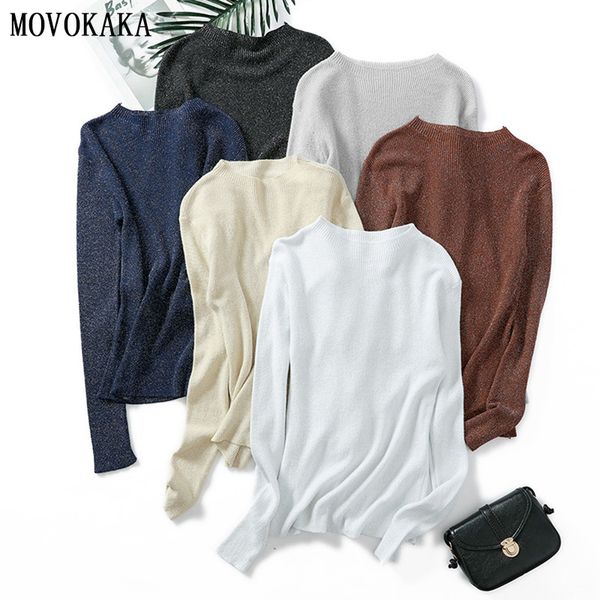 

fashion new sweater female shiny lurex sweater women ladies pullover knit women winter jumper woman pull female, White;black