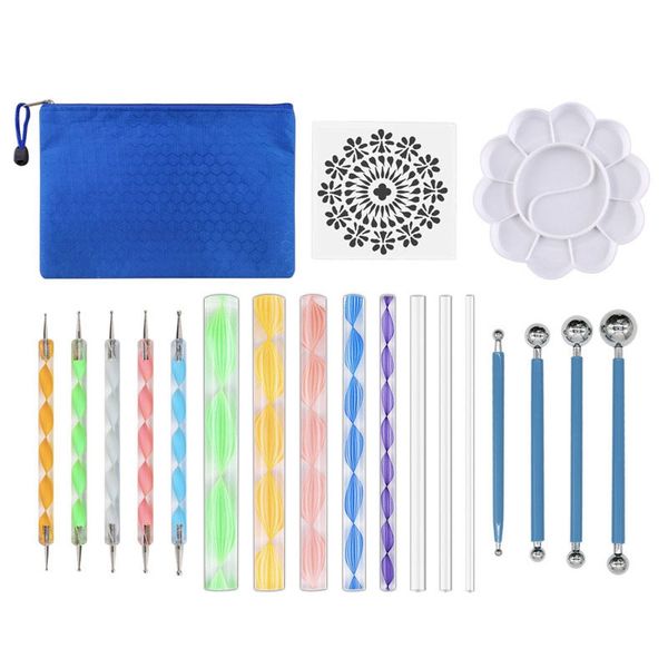 

19 pieces diy art clay pottery tool set crafts clay sculpting tool kit pottery & wooden handle modeling tools