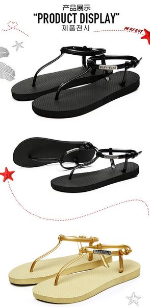 

2019 new non-skid flat bottom ladies flip-flops summer fashion simple outside wearing sandals cold slippers korean version, Black
