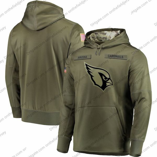

Mens Arizona Sweatshirt Cardinals Hoodie 2018 Olive Salute to Service Sideline Therma Performance Pullover Hoodie S-3XL