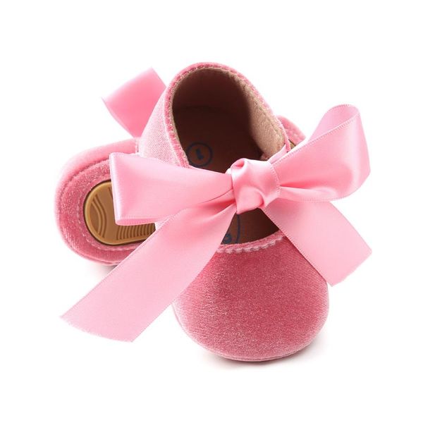

новый fshion лента бархатная принцесса обувь девочка бархатная обувь бантом малыш новорожденный противоскользящие 0-12-18 месяцев
