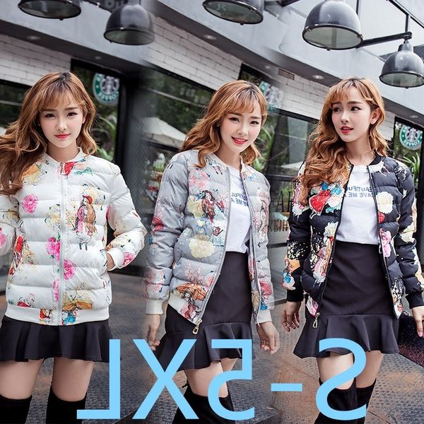 

2019 autumn and winter versitile fashion graceful thin shorts cotton coat cotton-padded jacket, Blue;black