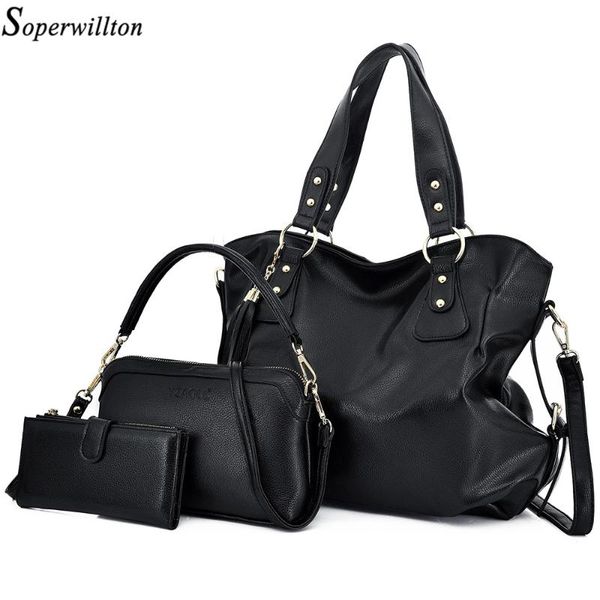 

soperwillton women shoulder bags leather totes luxury ladies handbags 2020 fashion double zipper designer handbag composite bag
