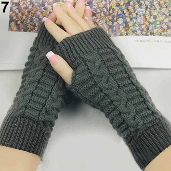 

new winter arm warmer elbow gloves long fingerless mitten knitted soft for student office worker retail/wholesale 598f 6r3o, Blue;gray