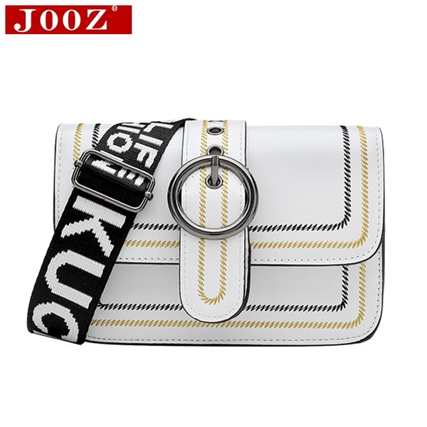 

jooz women's crossbody bag korean version letter shoulder wide strap solid color fashion shoulde bag for girl