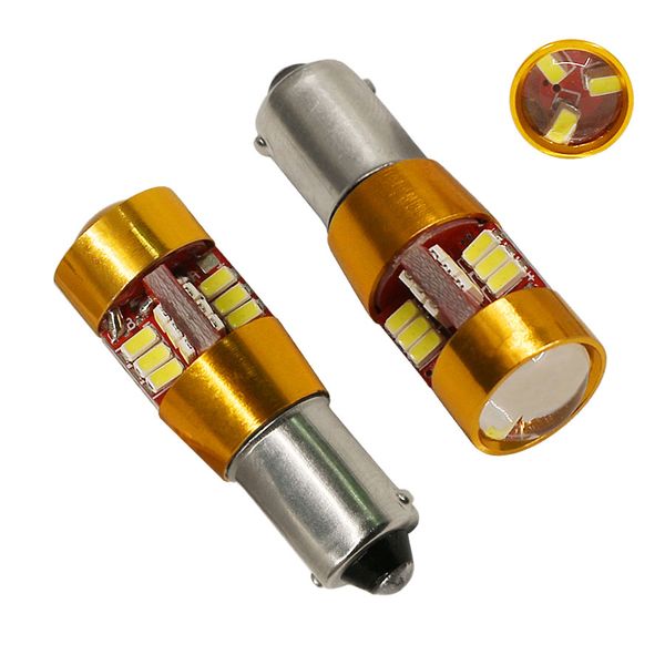 

2pcs ba9s 3014 27 smd white canbus lamps error t4w h6w led bulbs interior turn signal car light source 6000k ing