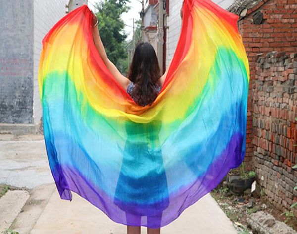 

3m*114cm 4m*114cm real silk veil belly dance hand thrown scarf shawl dance accessory customize size color ing, Black;red
