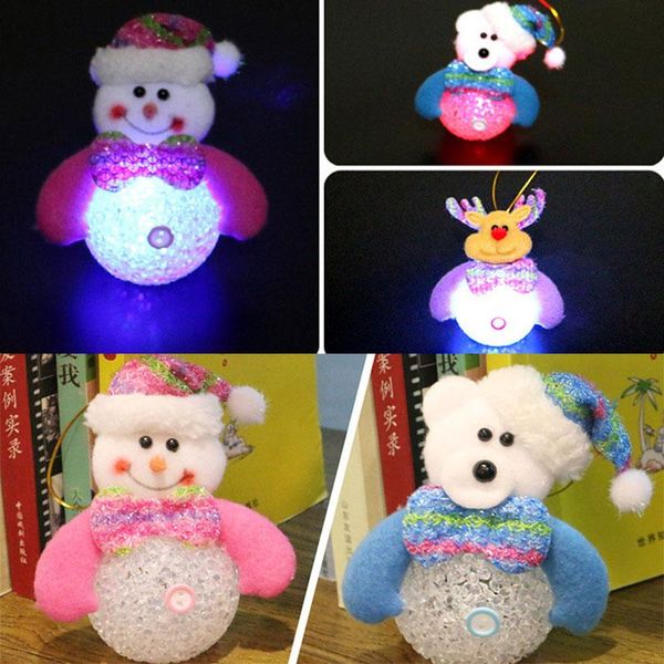 

4 styles christmas eva glow doll santa claus christmas snowman bear santa elk christmas party decoration supplies fa3081