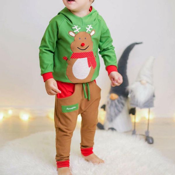 

baby boy clothes autumn casual cartoon embroideried long sleeve hoodie + trousers kid outfit set, White