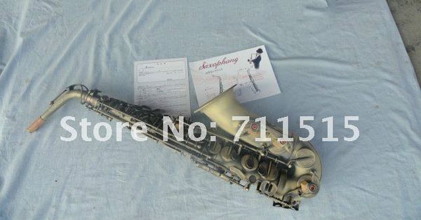Benutzerdefinierte Altsaxophon Musikinstrumente Matt Antik Kupfer Eb Tune E Flat Sax handgeschnitzt mit Koffer Mundstück Zubehör