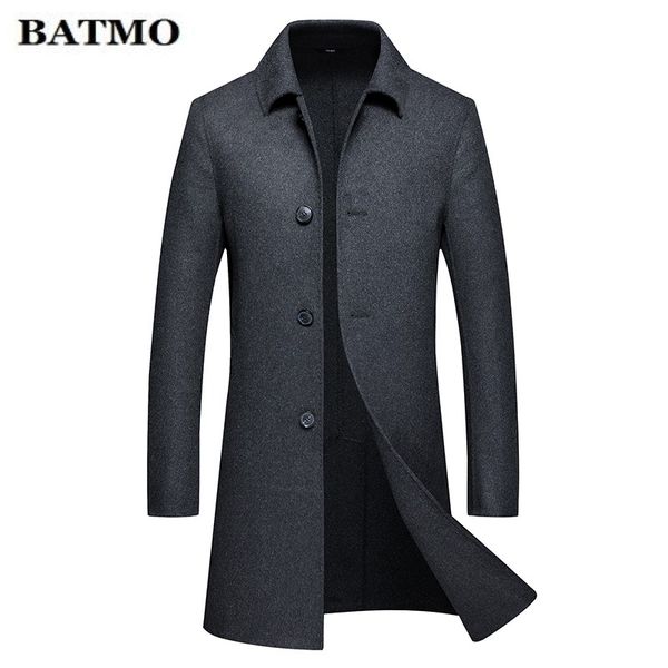 

batmo 2019 winter new arrival men's long wool coat,single-breasted double-sided woolen trench coat men,size m-3xl, Black