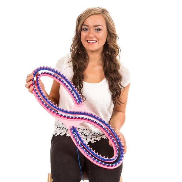 

afghan loom knitting board tool with 3 projects for sweater socks, Black