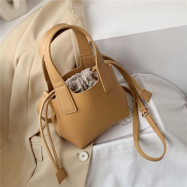 

burminsa summer mini basket crossbody bags for women drawstring bucket girls shoulder bags soft pu leather ladies hand bags 2020 t200622