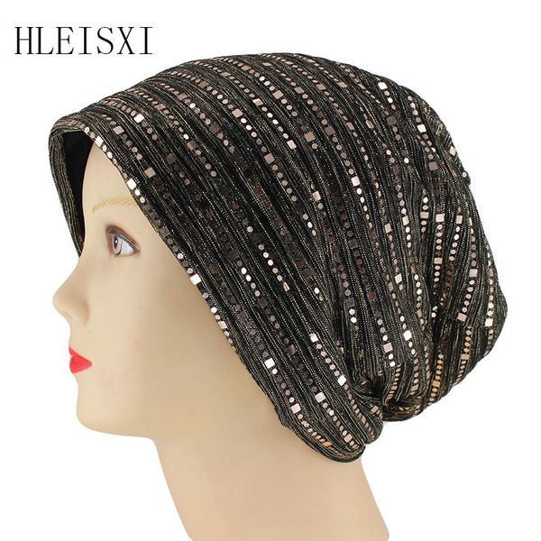 

new fashion women autumn warm beanies hat for female bonnet sequins girls winter beauty cotton gorras sleeve cap, Blue;gray