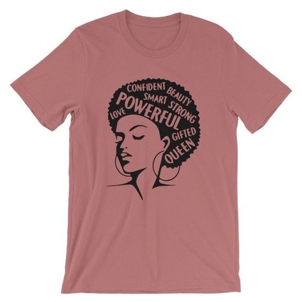 

Women Feminist Afro Lady Shirt Tee Girl Power Tshirt Summer Fashion Short Sleeve T-shirt Inspiring Words Letters Printing Cotton Top
