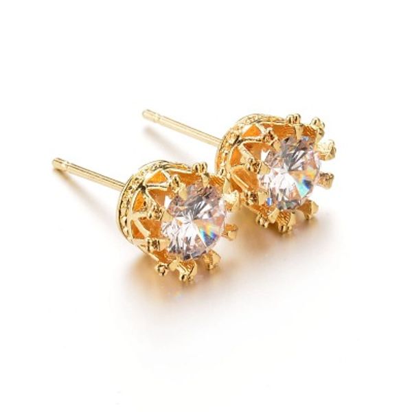 

gold colors male crystal earings for women cubic zirconia earrings bigiotteria cristallo new year gifts bijoux e1322, Golden;silver