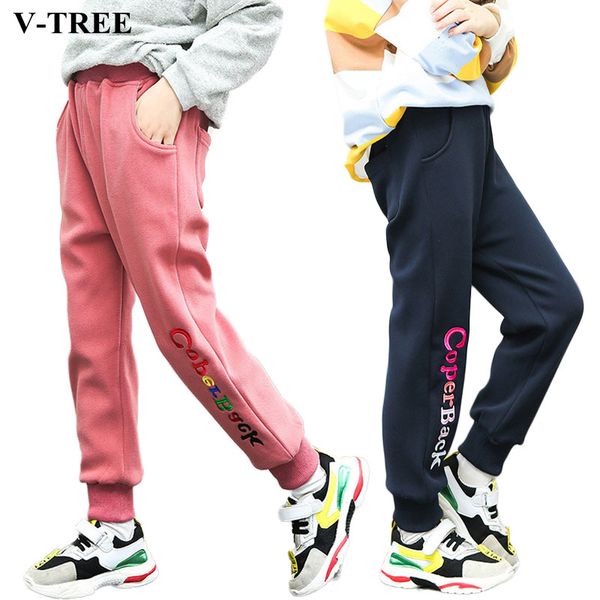 

winter children pants 2019 thicken trousers for kids embroidery girls sport pants warm boys casual joggers teenager clothing, Blue