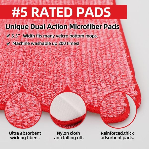 

cleabhome microfiber mop pads for spray mop replacement washable floor mop heads