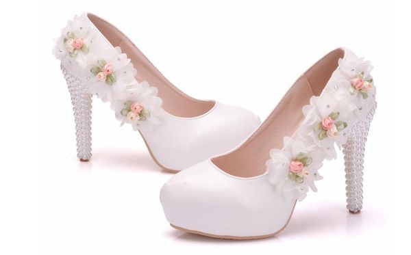 

women's shoes in spring and autumn high fine heel round head waterproof table flower @kl188379, Black