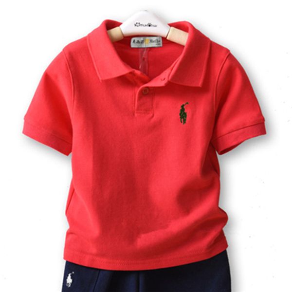 

2019 summer kids designer clothes boys children lapel short sleeves polo t shirt boys tees brand baby girl clothes girls classic cotton
