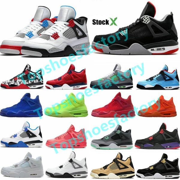 

2020 fiba silt red splatter 4 4s jumpman basketball shoes men bred cool grey stealth oreo white cement mens designer shoes 36-47