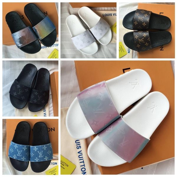 

iridescent prism monogram white rose waterfront mule slides men fashion luxuryÂ designer sandalsÂ womenÂ eclipse split monogram slipper slides, Black