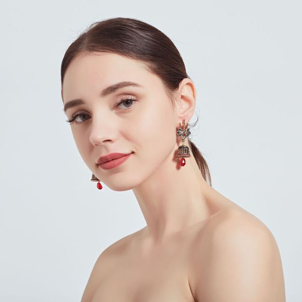 

wholesale- east exaggerated retro earrings, Golden