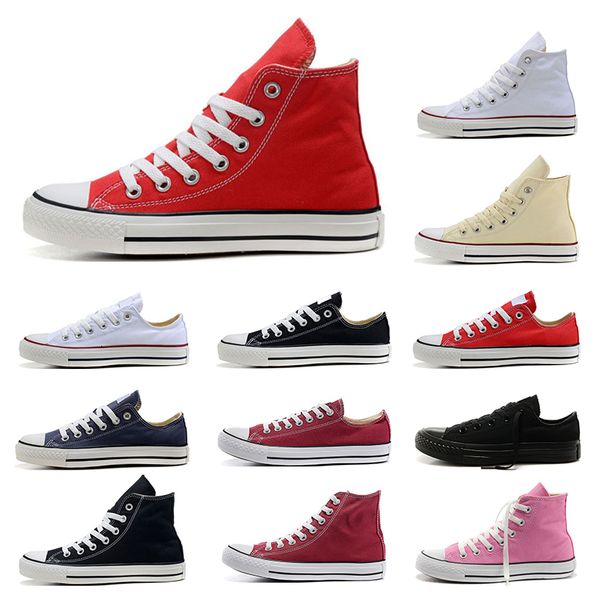 

canvas shoes mens womens low & high black pink white red blue casual sneakers shoes size 35-44