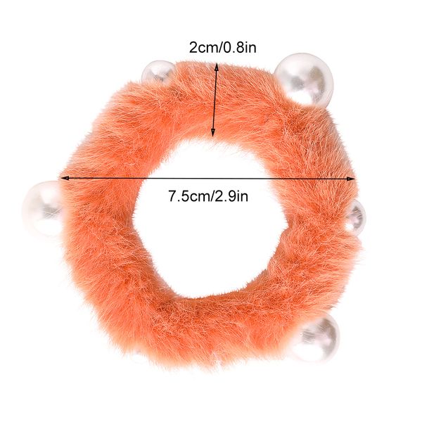 

scrunchie stretch headband scrunchies women girls elastic faux fur pearl hair bands accessories hair tie ring headdress 50pcs 1023a, Slivery;white