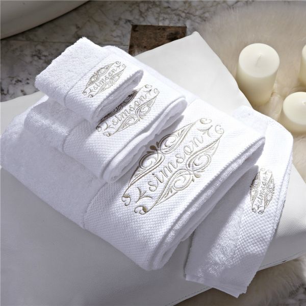 

star ls embroidery solid towel set square face towel bath quality cotton interrupted beach home use