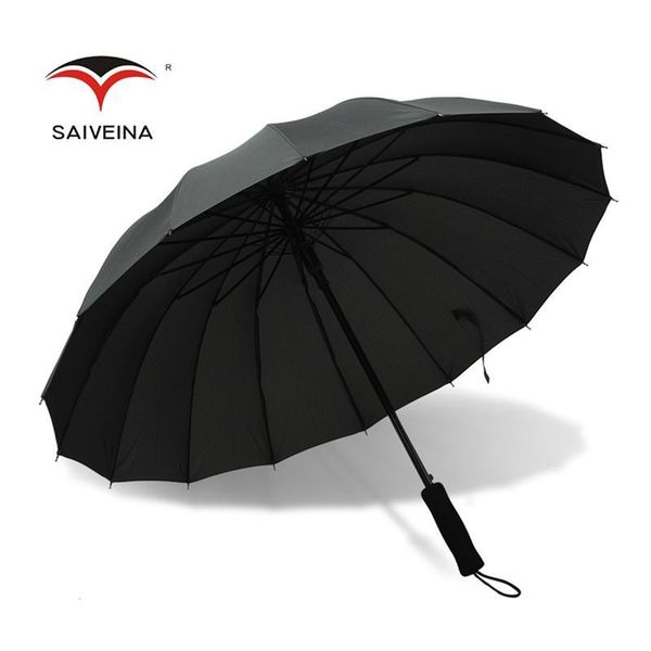 

outdoor rain gear 16 bone men business umbrella large size women windproof long-handled umbrella advertising semiautomatic umbrellas 25*16k