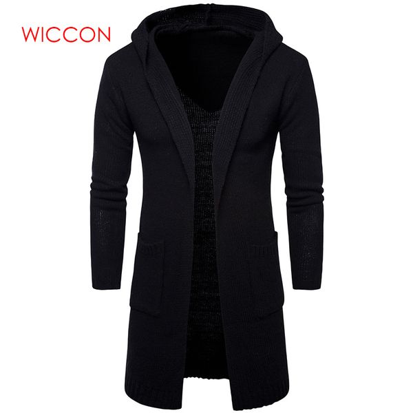

2019 men slim coat winter men's long sleeve jacket trench stylish cardigan knit warm knitwear jackets for male overcoat, Tan;black
