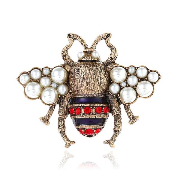 

honeybee brooch crystal diamond bee pins luxury designer brooches zinc alloy rhinestone fashion women insect sweater pins, Gray