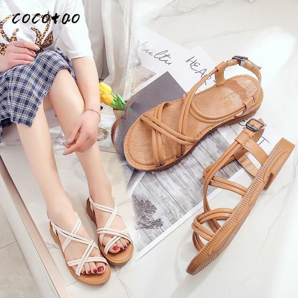 

roman sandals women with long skirt spring and summer 2020 new students wild fairy style comfortable ins tide, Black